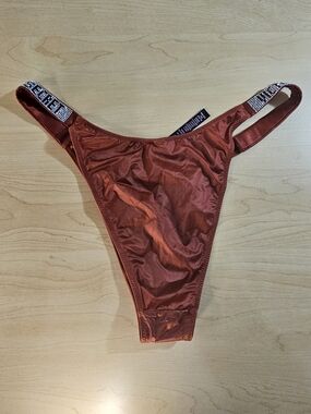 Victoria's Secret Rust Red Bikini Bottom with Rhinestone Waistband